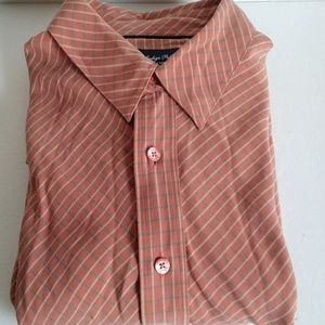 VERY TALL XL Men INDIGO PALMS Rusty brick Burnt orange-brown color Dress shirt